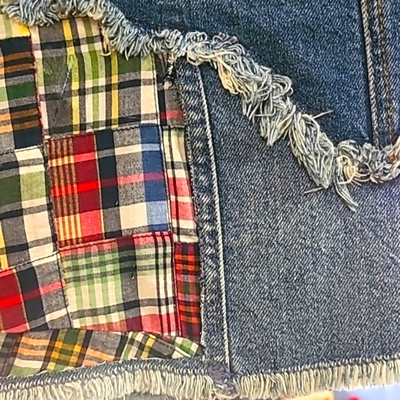 UPCYCLED☆HANDMADE "ella moss" and ☆OKD co. EMBELLISHED DENIM SKIRT Size 28 - Picture 13 of 15